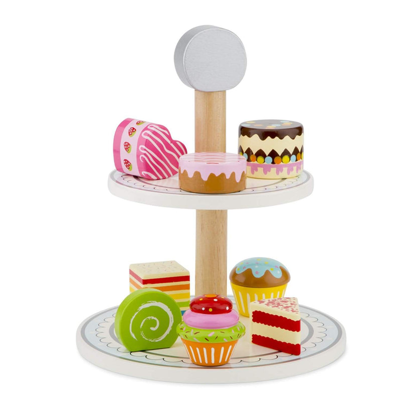 Etagère met cakejes-New Classic Toys-hout,kinderen,New Classic Toys,picknick,speelgoed