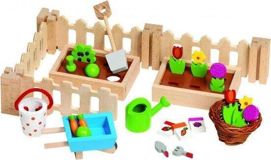 Poppenhuis Tuintje-Goki-goki,hout,kinderen,poppenhuis,speelgoed