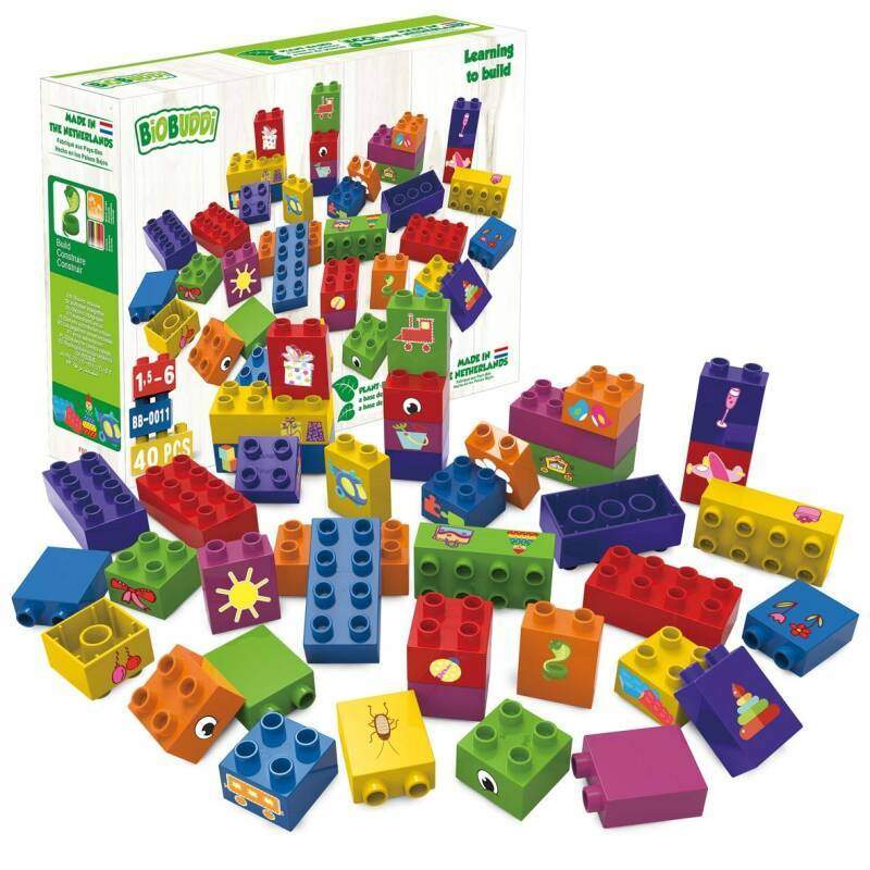 Basispakket 40 blokken-BiOBUDDi-BiOBUDDi,bouwen,Kinderen,speelgoed