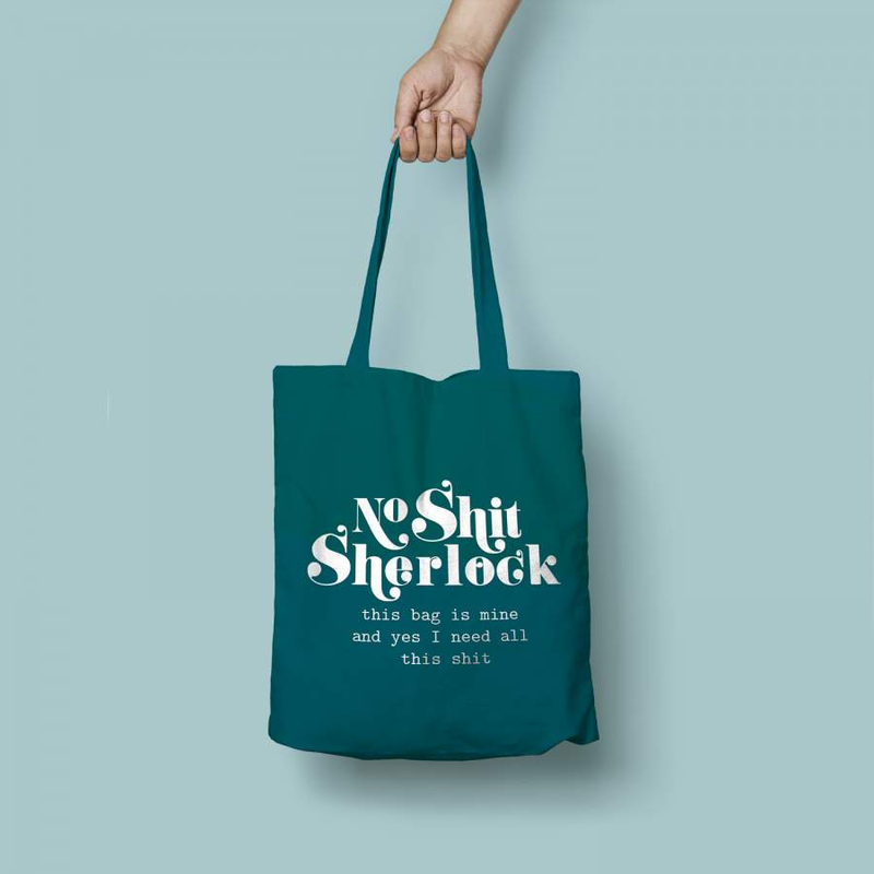 Tas No Shit Sherlock - groen-Studio Inktvis-accessoires,Studio Inktvis,tas,voor haar