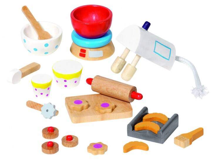 Poppenhuis Bakaccessoires-Goki-goki,hout,kinderen,poppenhuis,speelgoed