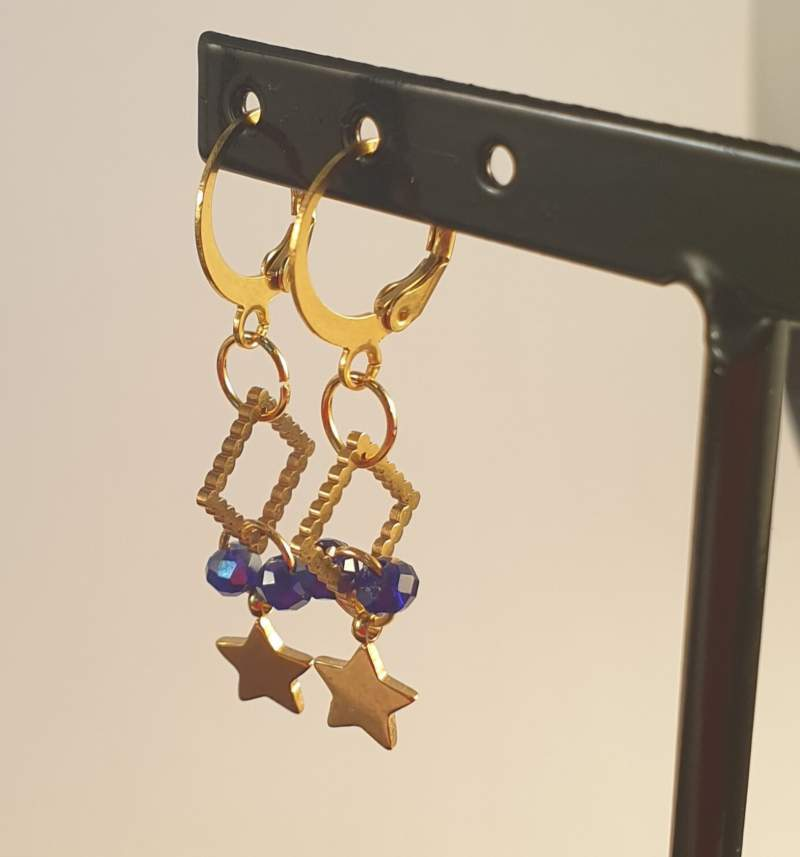 Oorbellen Blue & Star-Sieraden Zolder-oorbel,sieraden,sieradenzolder,voor haar